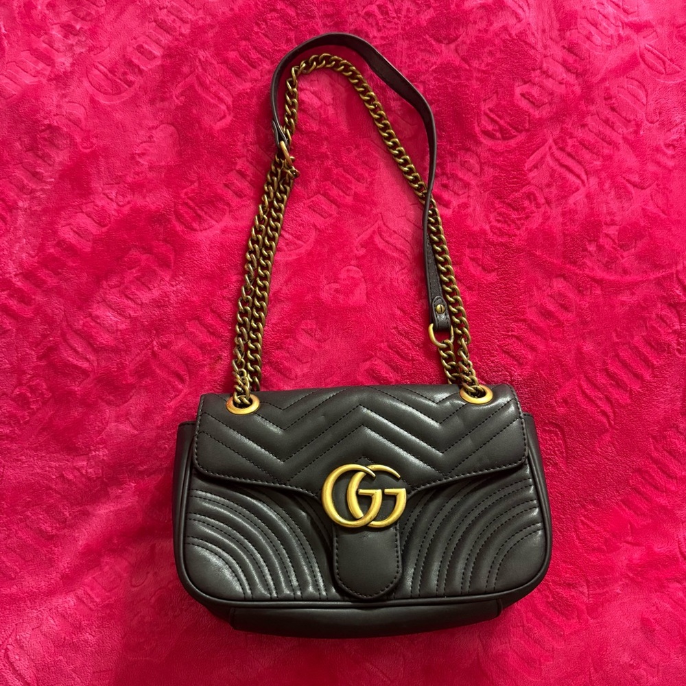 Gucci Marmont Black Leather Shoulder Bag